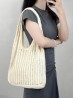 Solid Color Crochet Beach Tote Bag